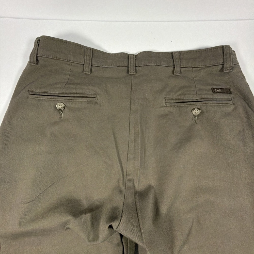 Lee Khaki Pants Men's 34X29 Tan Flat Front Custom Fit Flex Waist - Picture 9 of 10